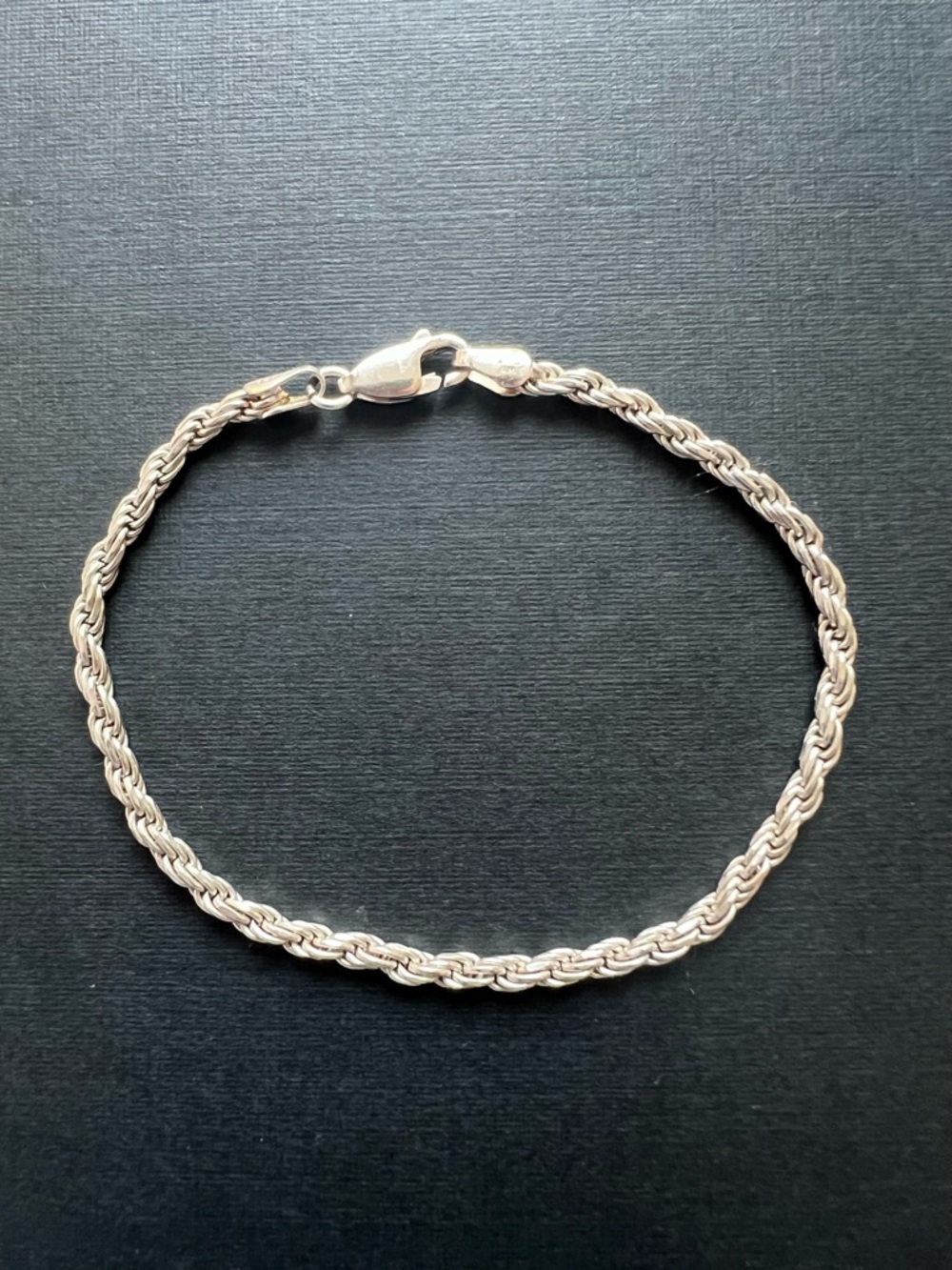 Sterling silver rope chain bracelet